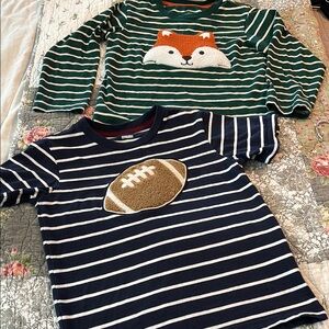 Gymboree boys Striped Kids Shirts with Fox and Football Designs